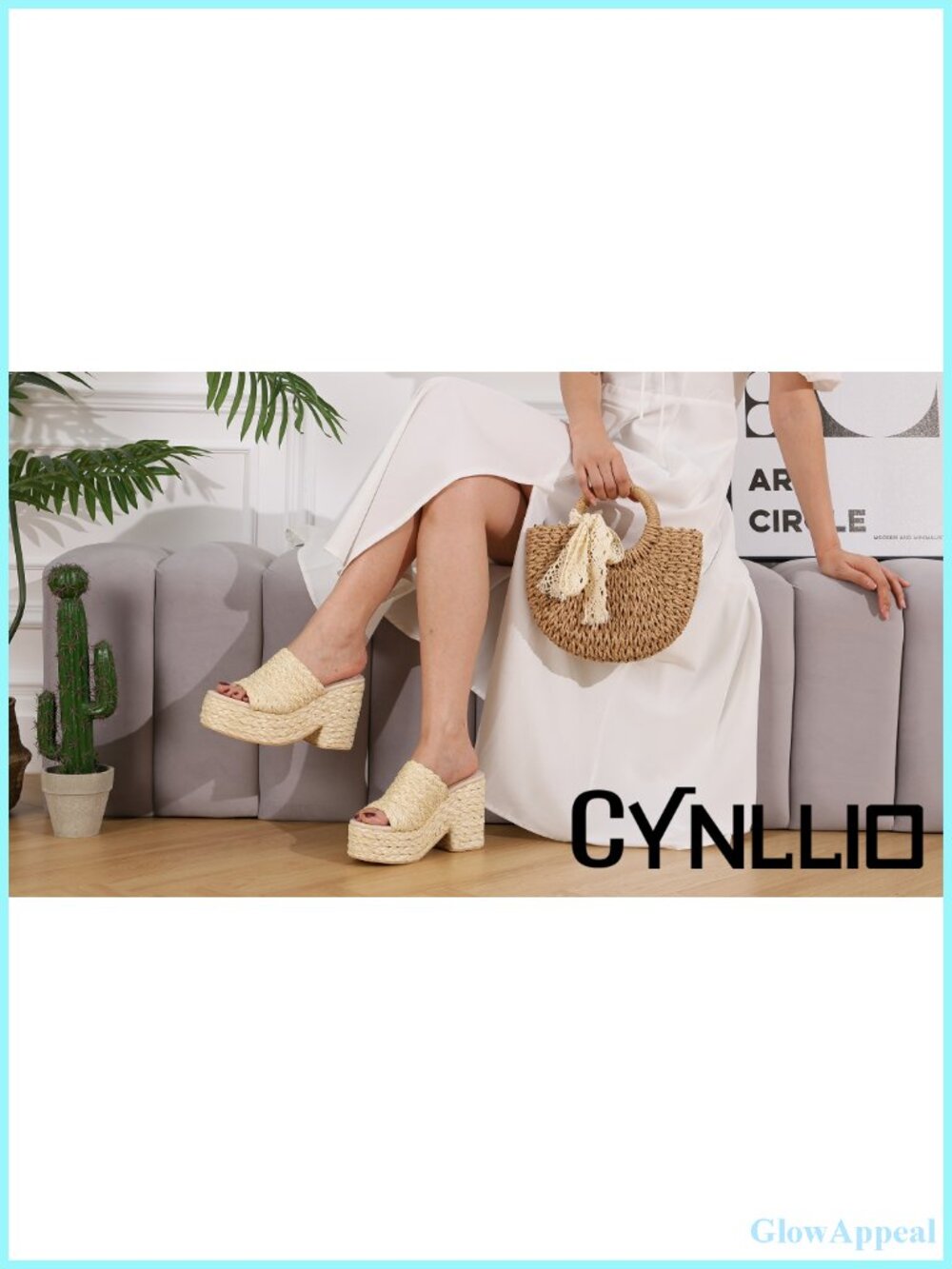 Platform Wedge Sandals Espadrilles Raffia Heels Slip On Open Toe - Picture 6 of 6